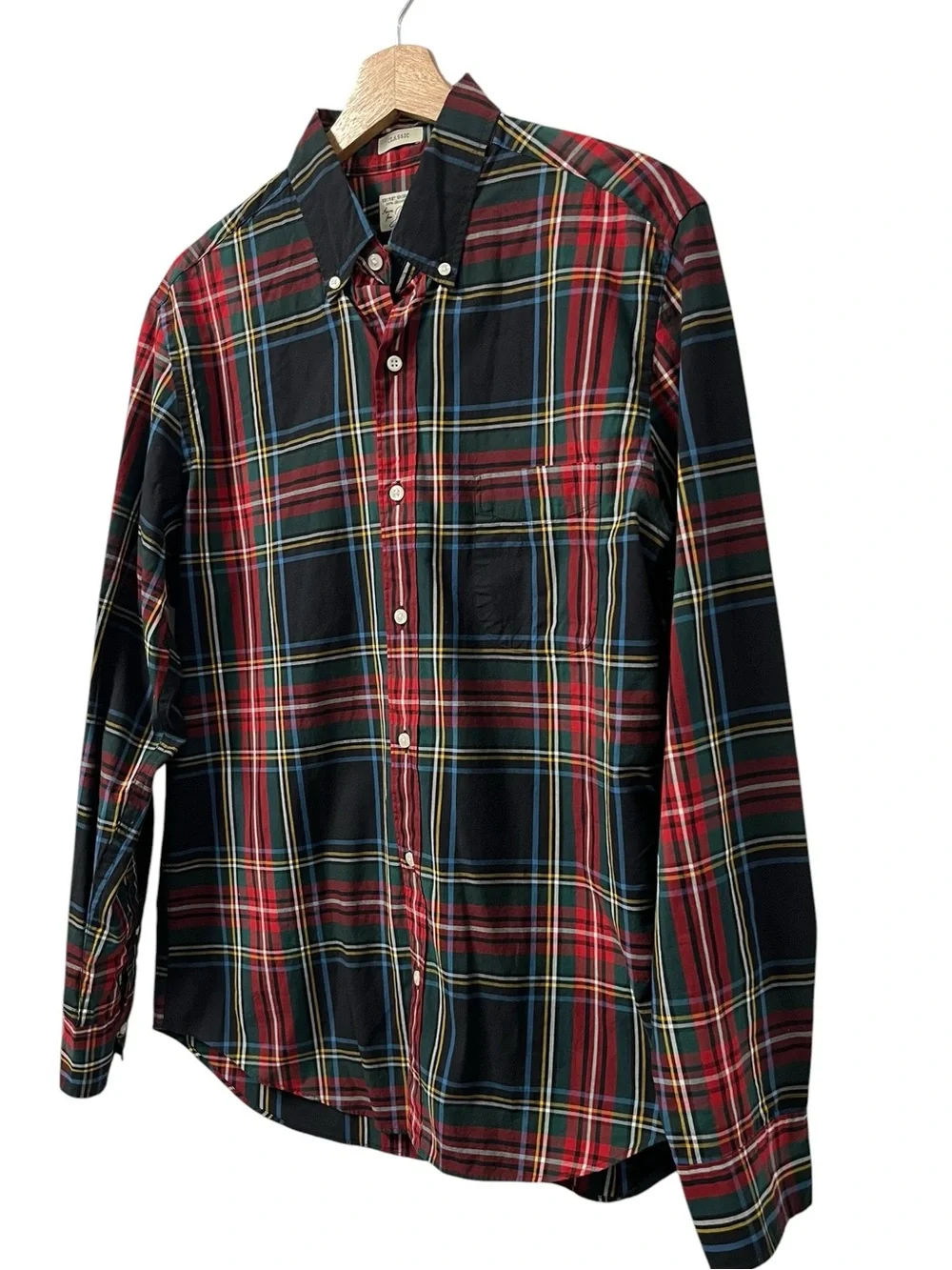 J.Crew Men’s Medium Organic Cotton Tartan Plaid Shirt Button Down Preppy